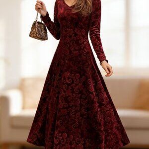 Red Velvet Dress Size M